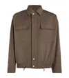 Nanushka Drawstring Twill Shirt Jacket In Brown
