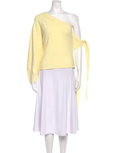 Pre-owned Nanushka Terry Cloth One-shoulder Top In Yellow