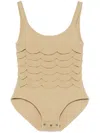 Nanushka Textured Knitted Bodysuit In Brown