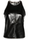 Nanushka Teza Raffia-trim Tank Top In Black