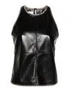 Nanushka Teza Raffia-trim Tank Top In Black
