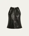 Nanushka Teza Sleeveless Alt-leather Top In Black