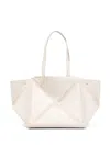 Nanushka The Origami Crochet-stitch Tote Bag In Nude