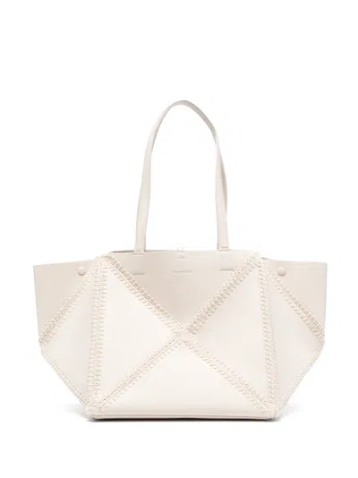 Nanushka The Origami Crochet-stitch Tote Bag In Neutrals