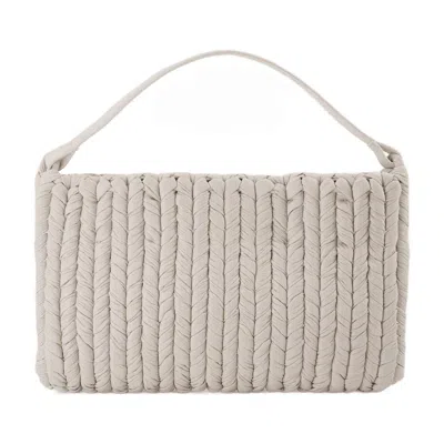 Nanushka The Square Bag In Whte Vegan Leather In Gray