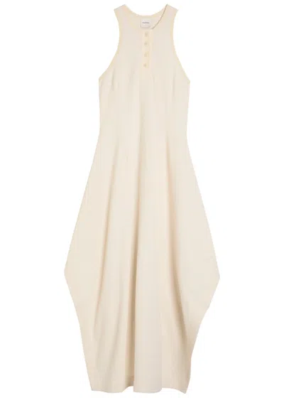 Nanushka Thoose Draped Crepe Maxi Dress In White