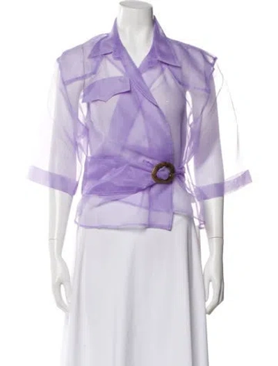 Pre-owned Nanushka Three-quarter Sleeve Blouse W/ Tags In Purple