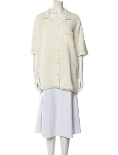 Pre-owned Nanushka Three-quarter Sleeve Button-up Top In Multi
