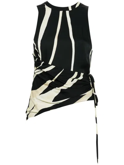Nanushka Grady Sleeveless Ruched Top In Black