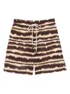 Nanushka Tie-dye Stripe Shorts In Brown