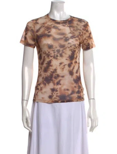 Pre-owned Nanushka Tie-dye Print Crew Neck T-shirt In Brown