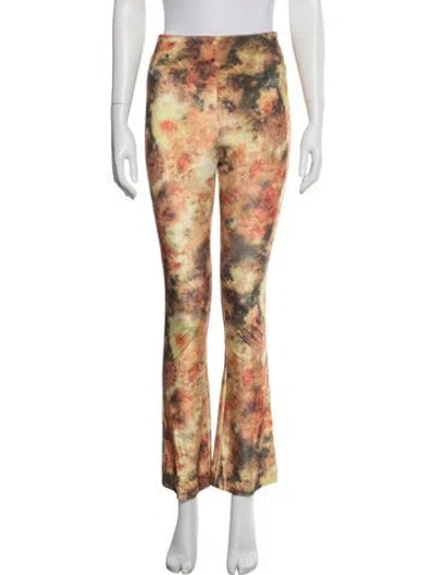Pre-owned Nanushka Tie-dye Print Flared Pants In Yellow