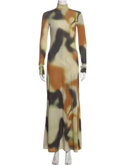 Pre-owned Nanushka Tie-dye Print Long Dress In Multi