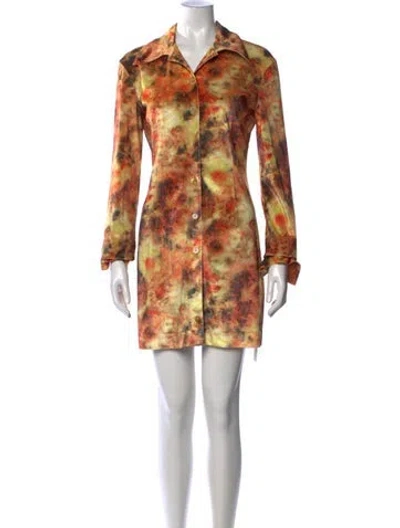 Pre-owned Nanushka Tie-dye Print Mini Dress In Orange/yellow
