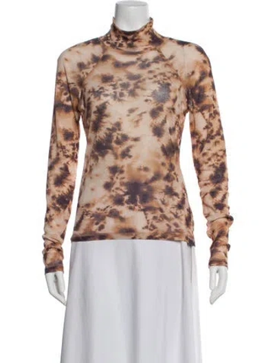 Pre-owned Nanushka Tie-dye Print Turtleneck Top In Purple