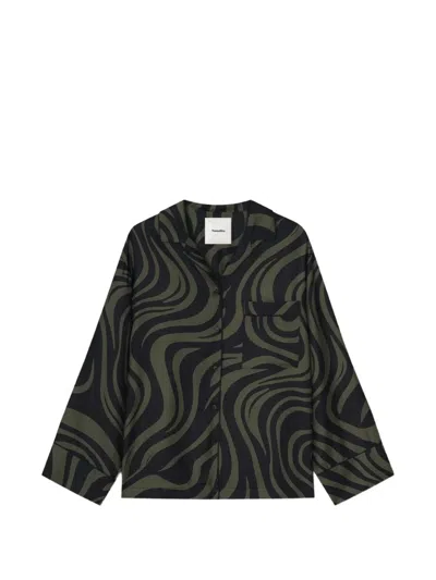 Nanushka Tinsley Swirl-print Shirt In Black