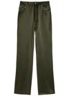 Nanushka Tita Straight-leg Satin Pants In Gold