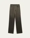 Nanushka Tita Straight-leg Satin Pants In Green