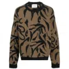 Nanushka Toine Crew Neck Abstract Print Sweater In Brown/black