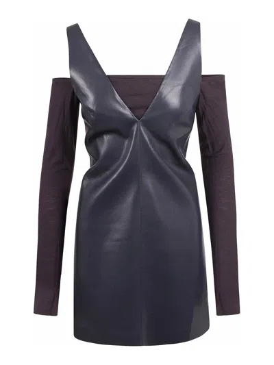 Nanushka Eco -leather Dress With Top In Blue