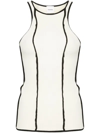 Nanushka Enna Tank Top In Bianco