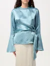 Nanushka Ilon Belted Blouse In Hellblau
