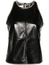 Nanushka Teza Raffia-trim Tank Top In Nero