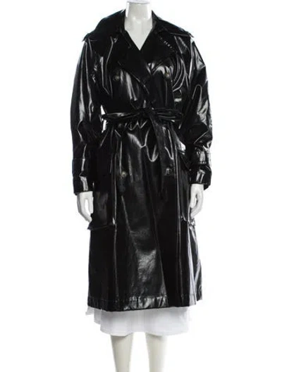 Pre-owned Nanushka Trench Coat In Black