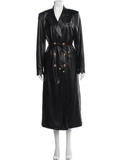 Pre-owned Nanushka Trench Coat In Black