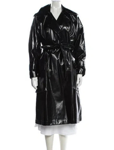 Pre-owned Nanushka Trench Coat In Black