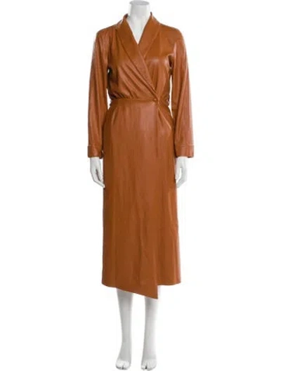 Pre-owned Nanushka Trench Coat In Brown