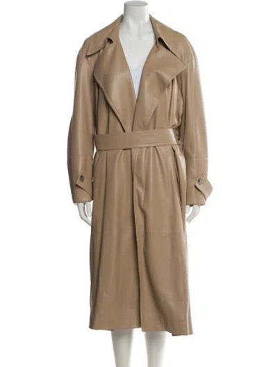 Pre-owned Nanushka Trench Coat In Brown