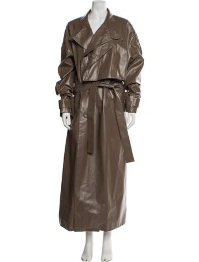Pre-owned Nanushka Trench Coat In Brown