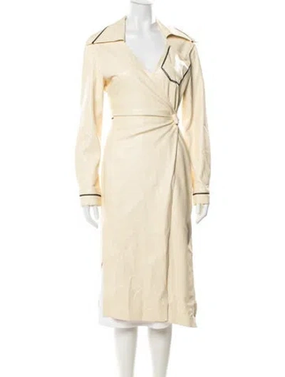 Pre-owned Nanushka Trench Coat In Neutral