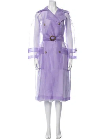 Pre-owned Nanushka Trench Coat W/ Tags In Purple