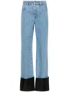 Nanushka Turn-up Detailed Straight-leg Jeans In Blue