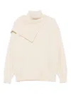 Nanushka Turtleneck Foldback-detail Sweater In Neutral