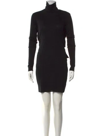 Pre-owned Nanushka Turtleneck Knee-length Dress In Black