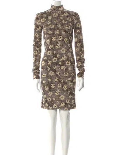 Pre-owned Nanushka Turtleneck Knee-length Dress In Neutral