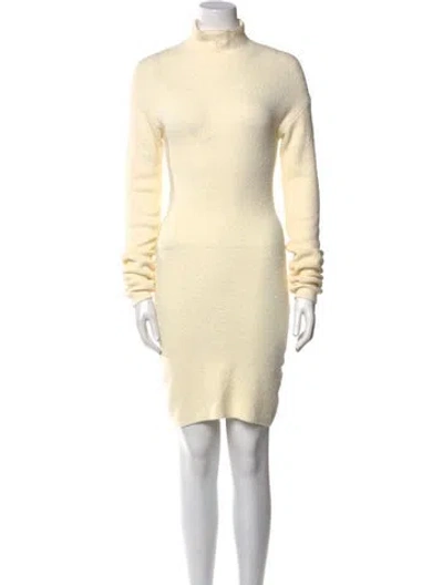 Pre-owned Nanushka Turtleneck Knee-length Dress In Neutral