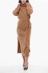 Nanushka Farah Open-back Linen Midi Wrap Dress
