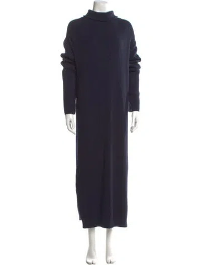 Pre-owned Nanushka Turtleneck Long Dress In Blue