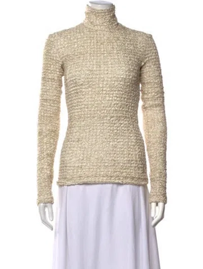 Pre-owned Nanushka Turtleneck Long Dress In Neutrals