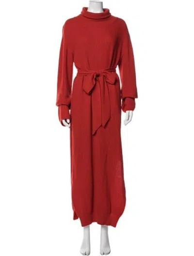 Pre-owned Nanushka Turtleneck Long Dress In Orange