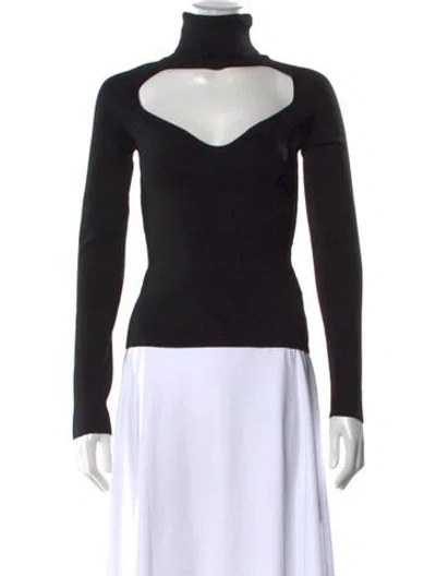 Pre-owned Nanushka Turtleneck Long Sleeve Top In Black