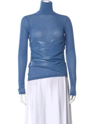 Pre-owned Nanushka Turtleneck Long Sleeve Top In Blue