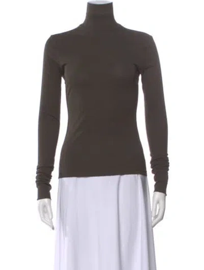 Pre-owned Nanushka Turtleneck Long Sleeve Top In Green
