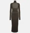 Nanushka Turtleneck Midi Dress In Dark Moss