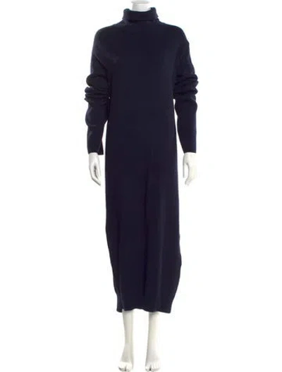 Pre-owned Nanushka Turtleneck Midi Length Dress In Blue