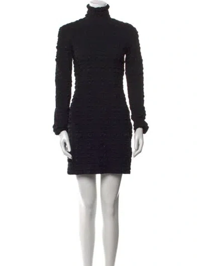Pre-owned Nanushka Turtleneck Mini Dress In Black